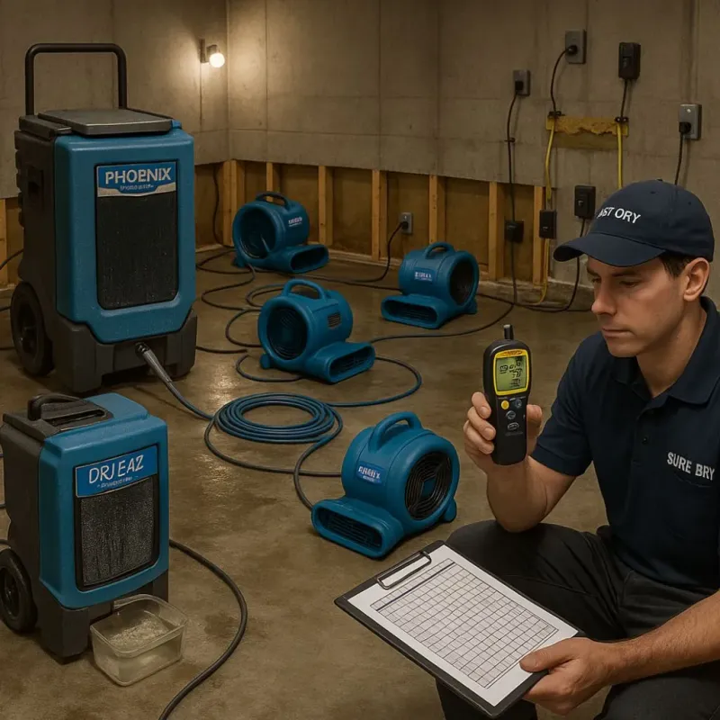Structural Drying and Dehumidification process in Fair Lawn, NJ
